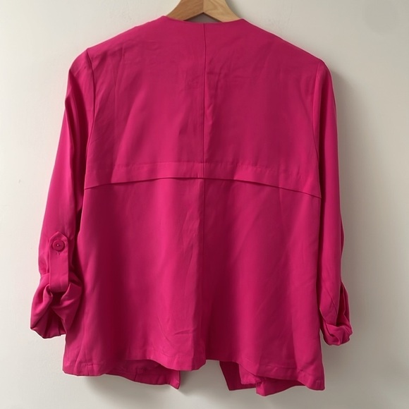 Pink Martini Melody Jacket blazer oversized hot pink tencel 3/4sleeves size XS - Picture 7 of 10